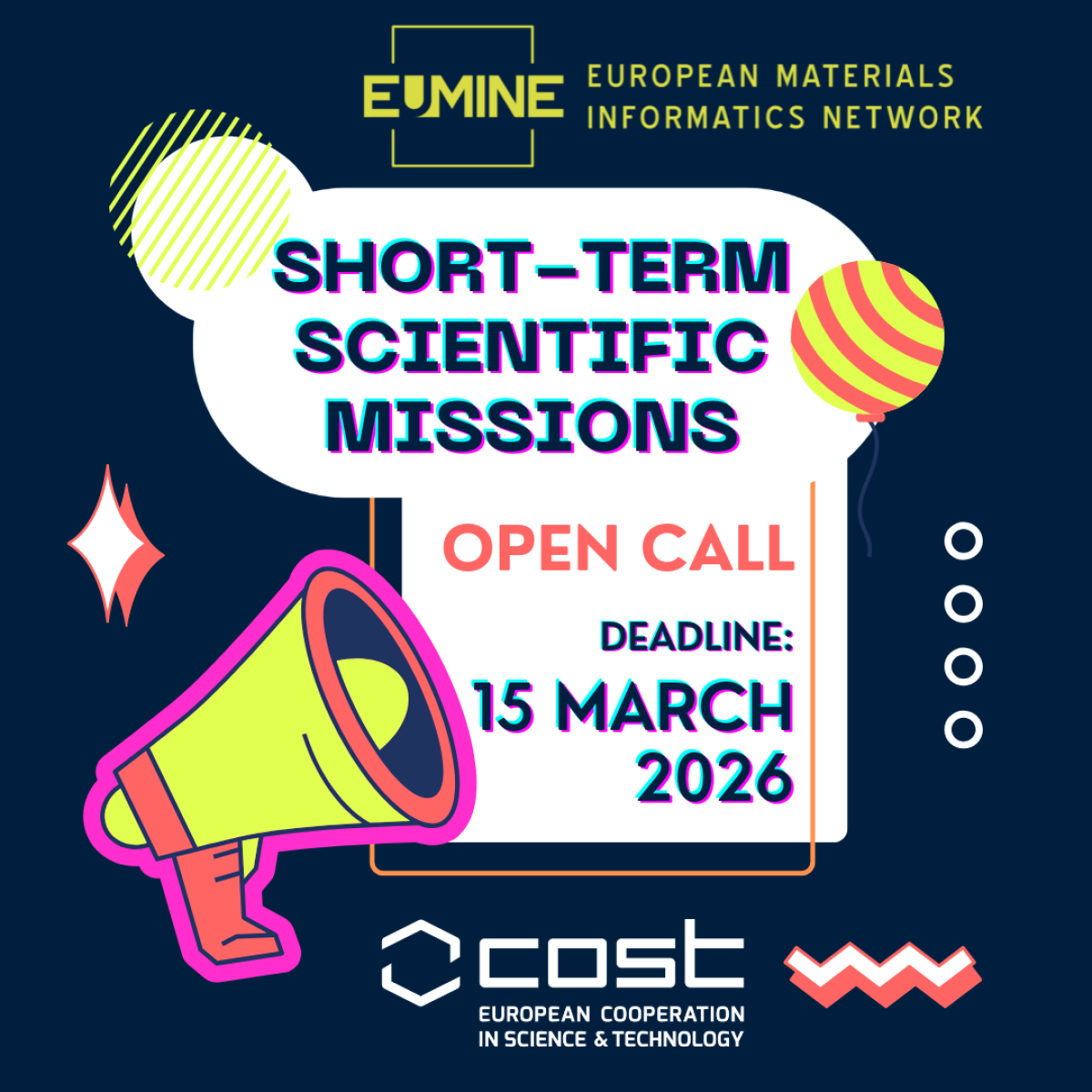 The EuMINe call for Short Term Scientific Missions (STSMs) applications is now OPEN!